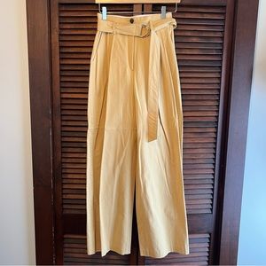 High Waisted Yellow Pleated Trouser